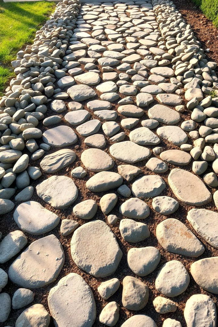 Nature Inspired Pebble Pathway - 22 patio tile ideas
