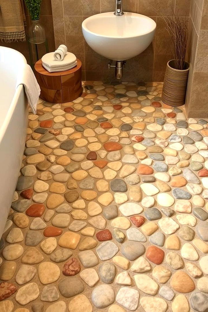 Nature Inspired Pebble - 22 Bathroom Tile Ideas