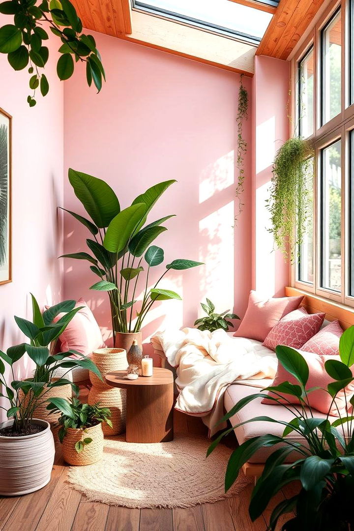 Nature Inspired Pink Retreat - 22 Pink Living Room Ideas