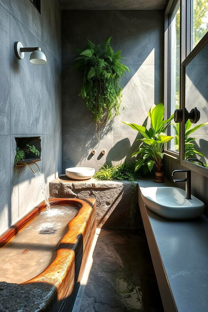 Nature Inspired Relaxation Retreat - 22 Green and Grey Bathroom Ideas