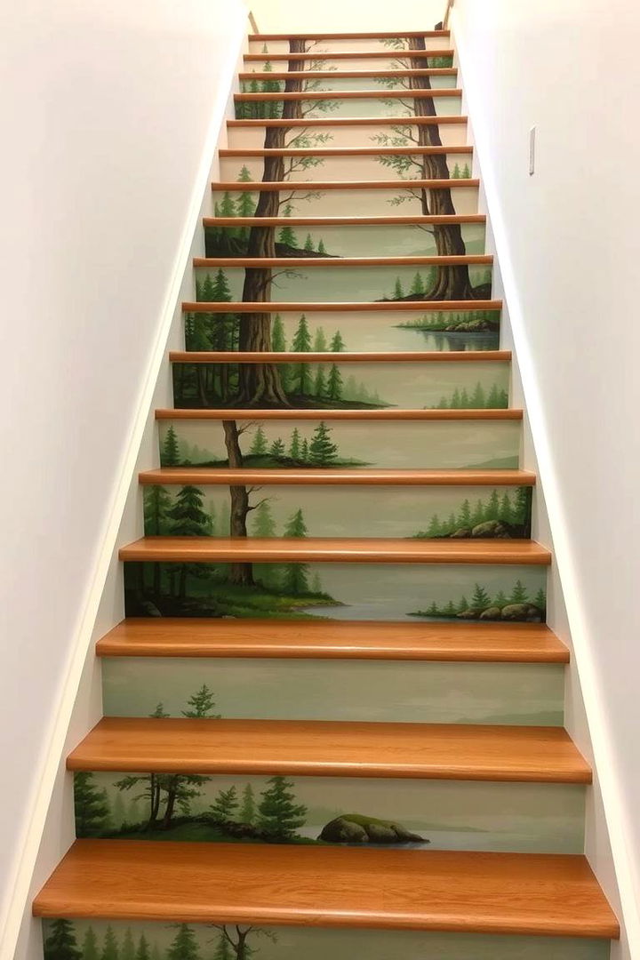 Nature Inspired Scenes - 22 Painted Stair Ideas