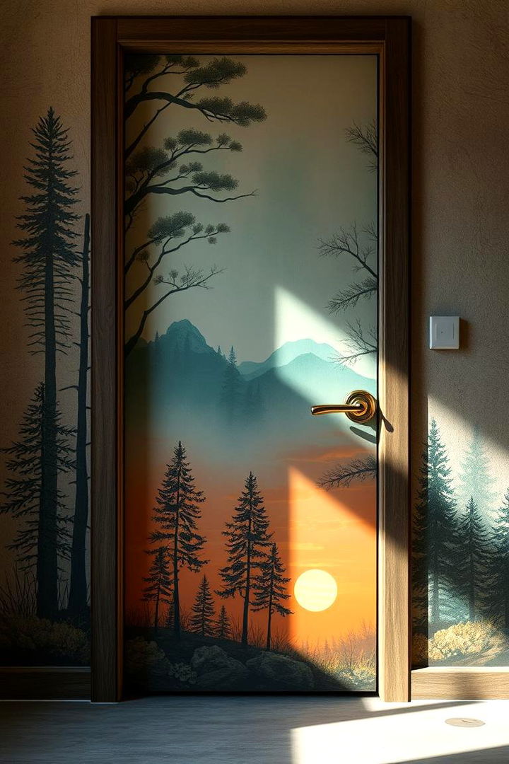 Nature Inspired Scenic Door - 22 Door Painting Ideas
