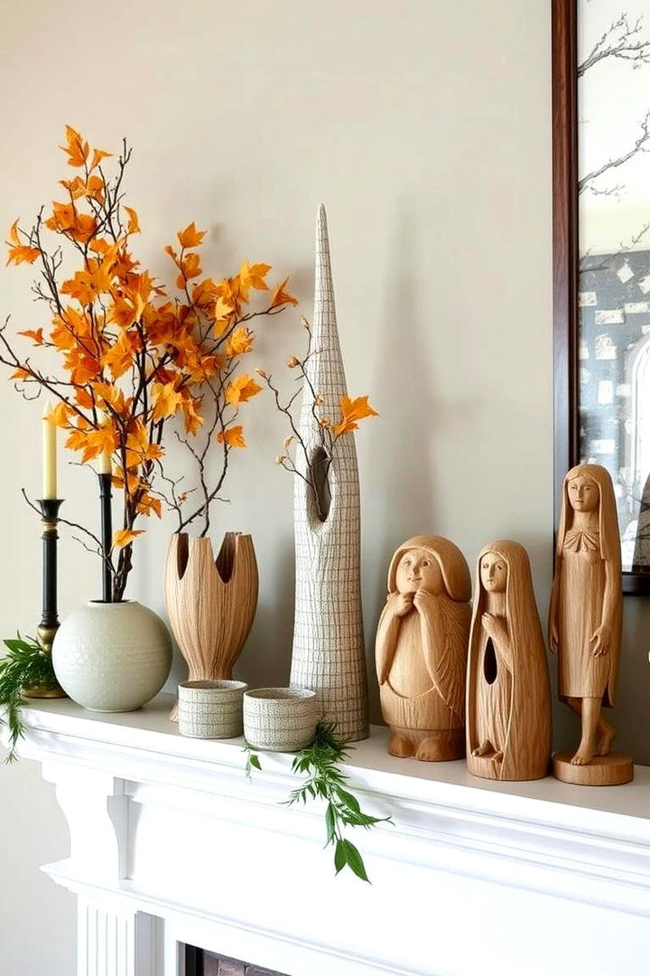 Nature Inspired Sculptures and Statues - 22 Fall Mantel Decor Ideas