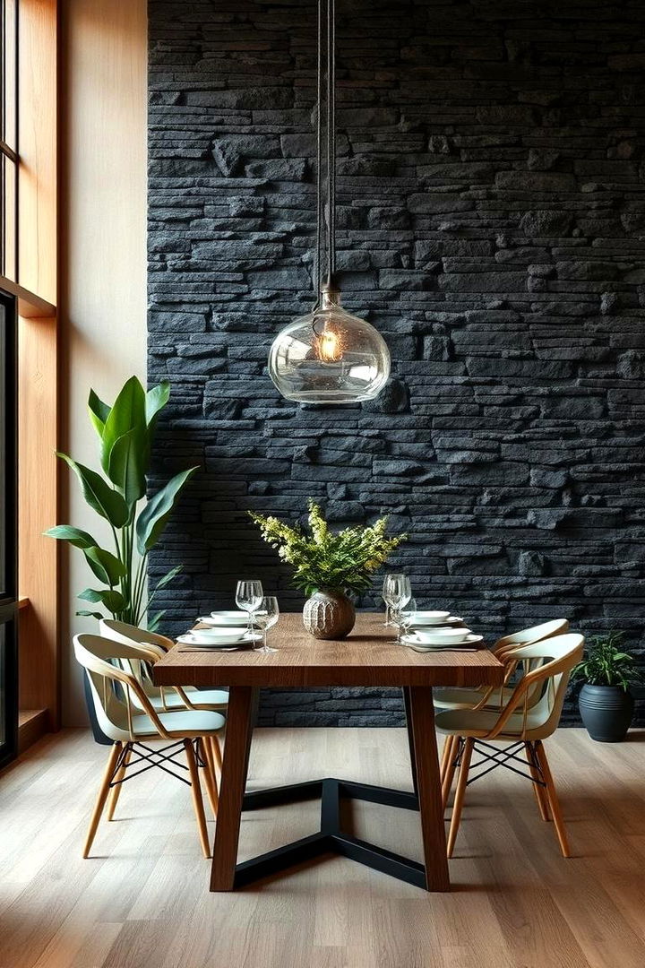 Nature Inspired Serenity - 22 Black Accent Wall Dining Room Ideas