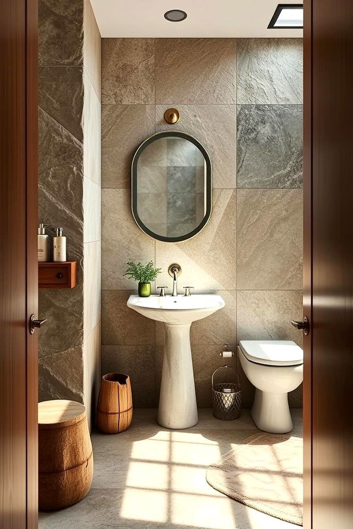 Nature Inspired Textures in Design - 22 Eclectic Powder Room Ideas