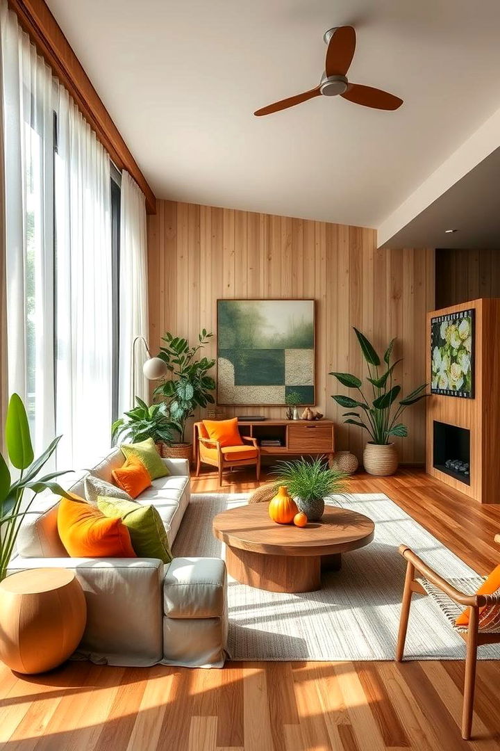 Nature Inspired Textures - 22 Green and Orange Living Room Ideas