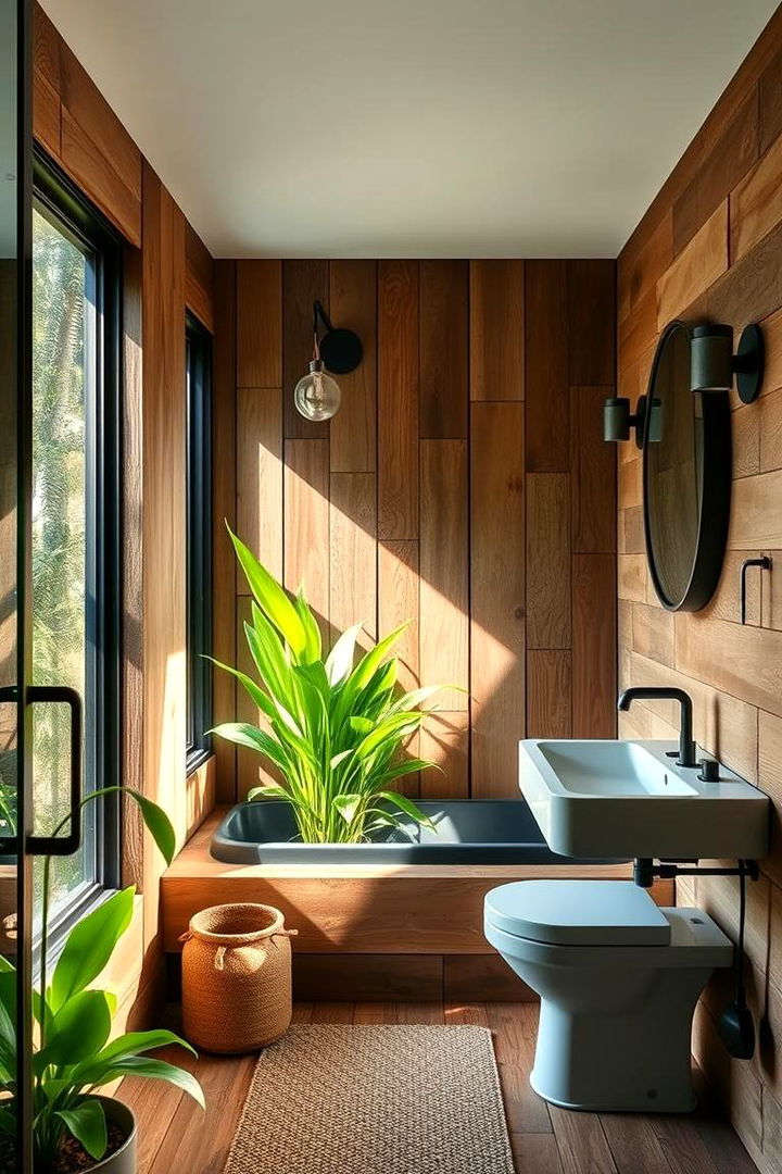 Nature Inspired Tranquility - Black & Green Bathroom Ideas for Moody Elegance