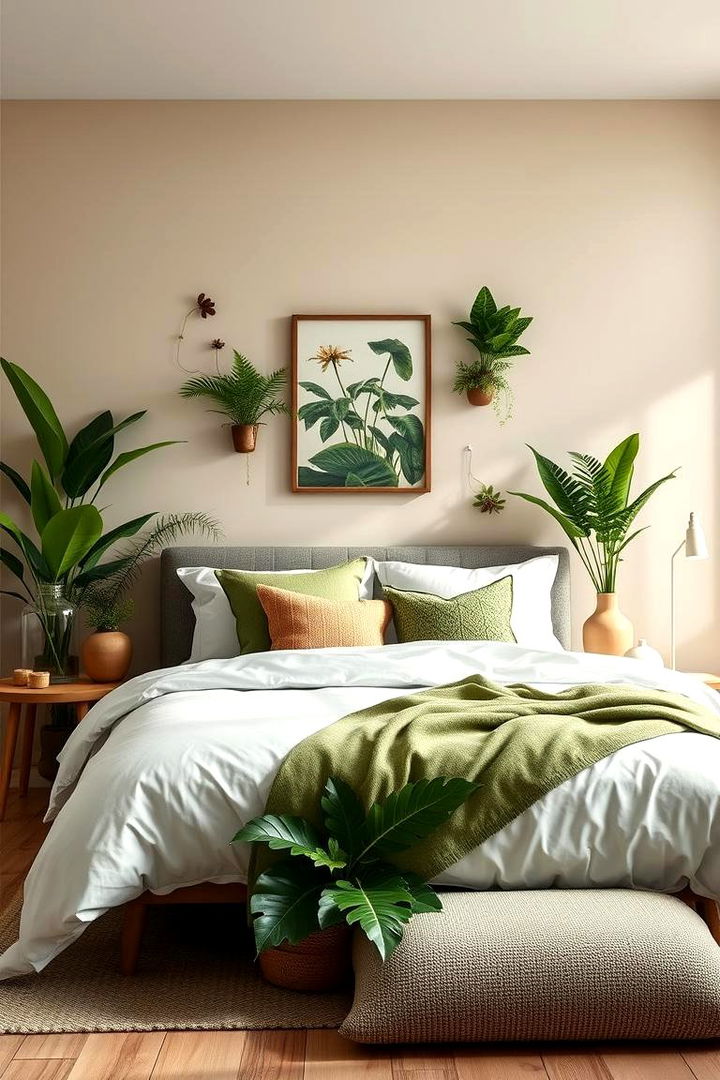 Nature Inspired Verdant Touch - 22 Bedroom Painting Ideas With Two Colors