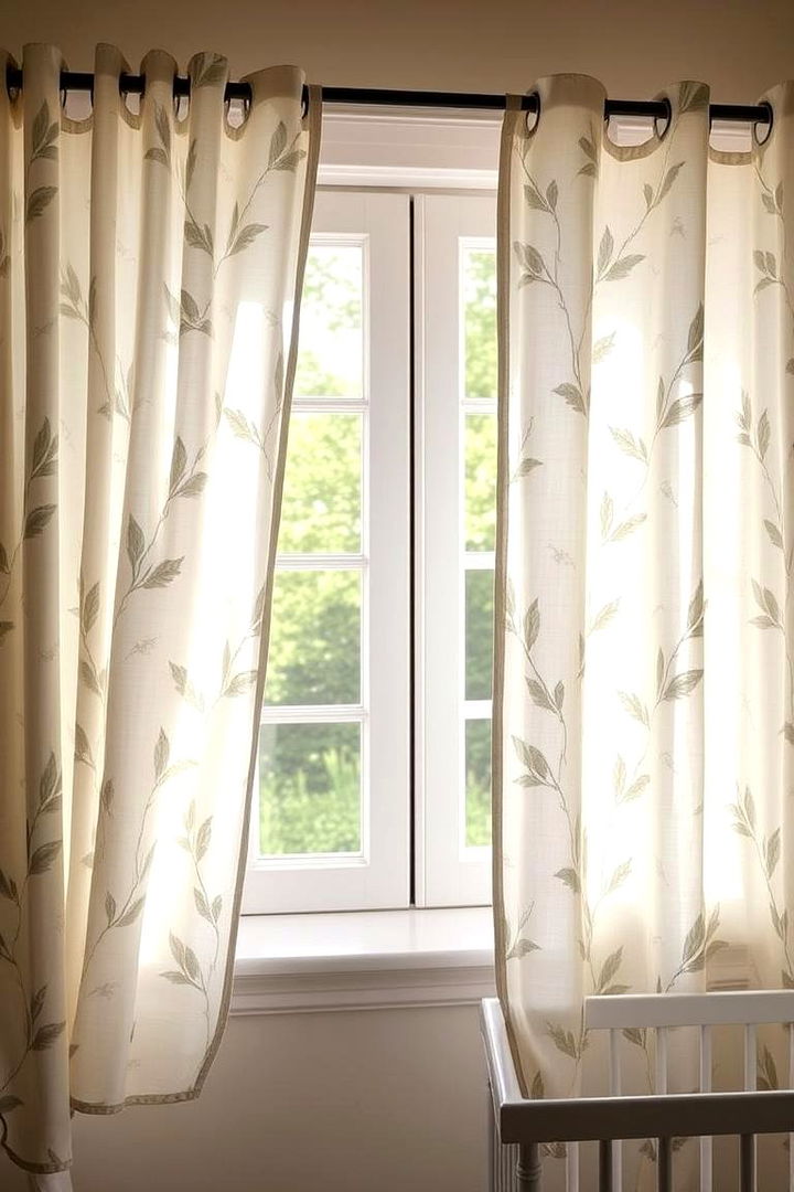 Nature Print Curtains - 22 Rustic Nursery Ideas