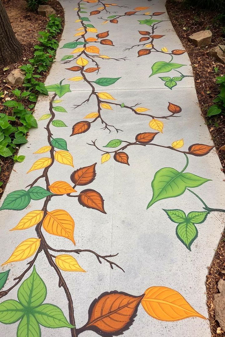 Nature inspired Designs - 22 Concrete Walkway Painting Ideas