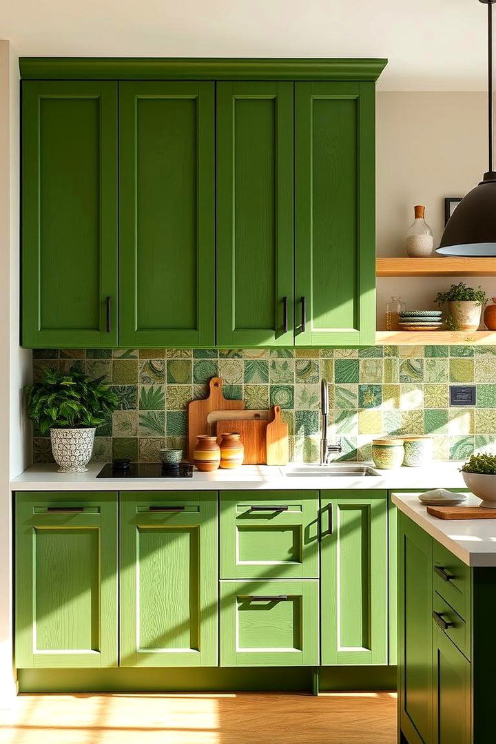 Natures Palette Innovations - 22 Green Kitchen Cabinet Ideas