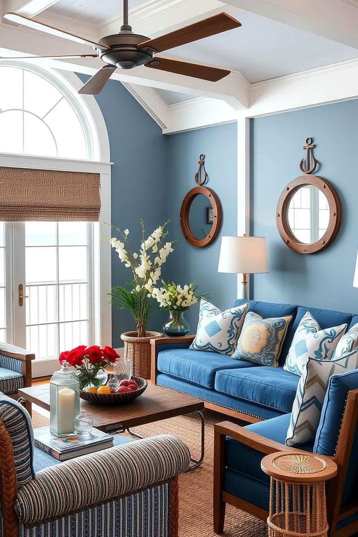 Nautical Accents - 22 Hamptons Living Room Ideas