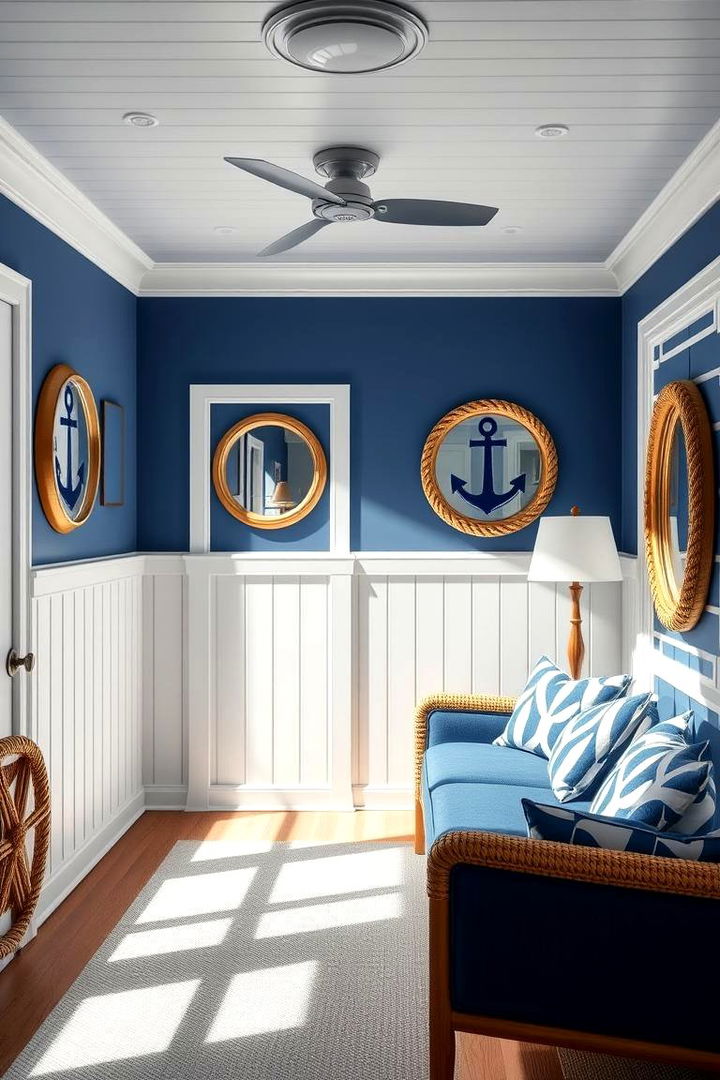 Nautical Blue and White Scheme - 22 Pirate-themed Bedroom Ideas