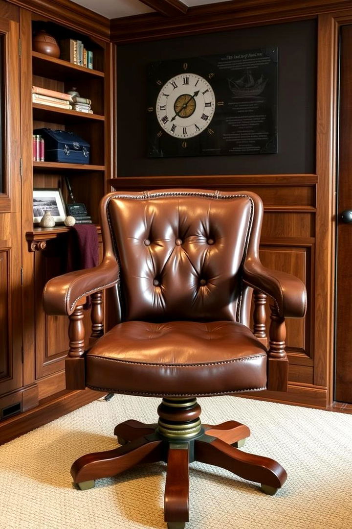 Nautical Captains Chair - 22 Man Cave Seating Ideas