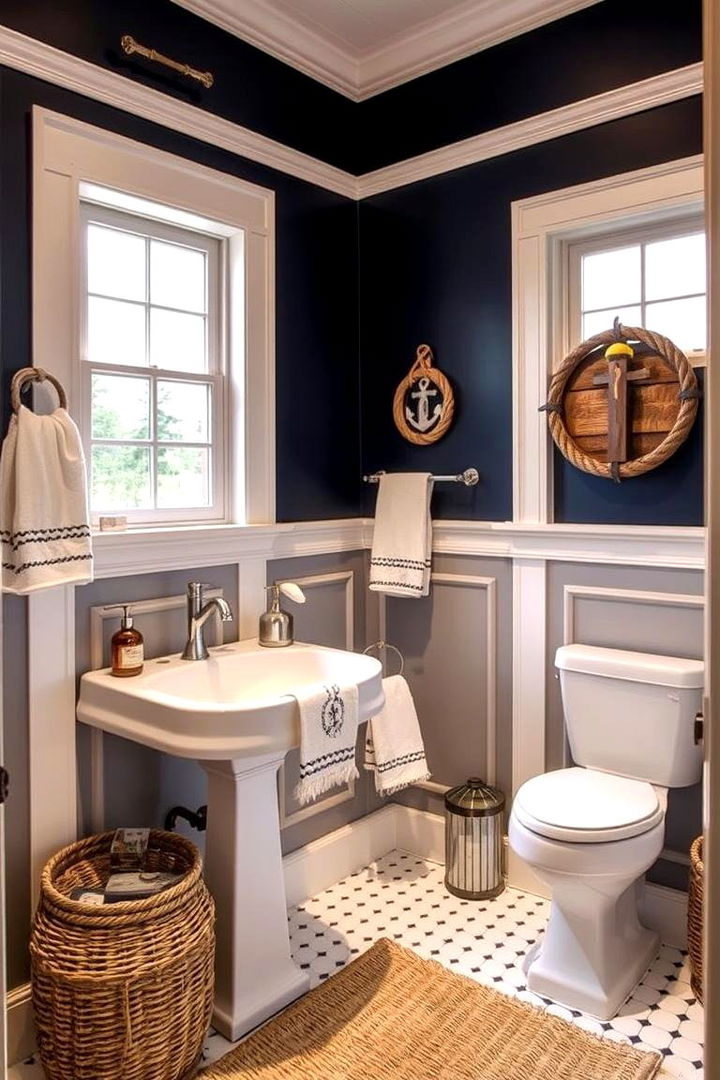Nautical Chic Blueprint - 22 Navy Blue Bathroom Ideas