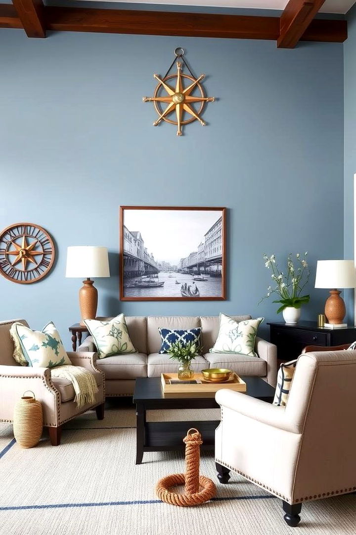 Nautical Decor Touches - 22 Beach House Living Room Ideas