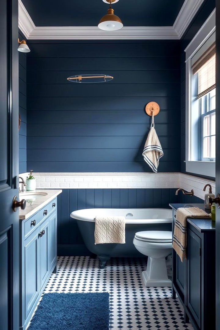 Nautical Inspirations for a Coastal Vibe - 22 black and blue bathroom ideas