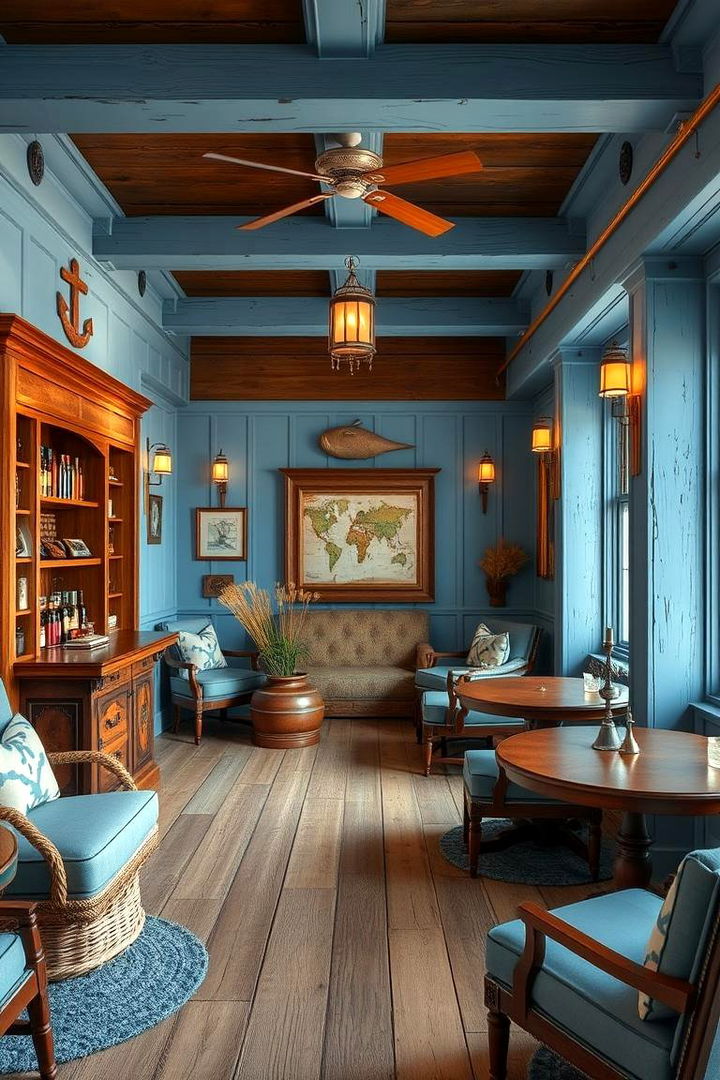 Nautical Inspired Cigar Room - 22 Cigar Room Ideas
