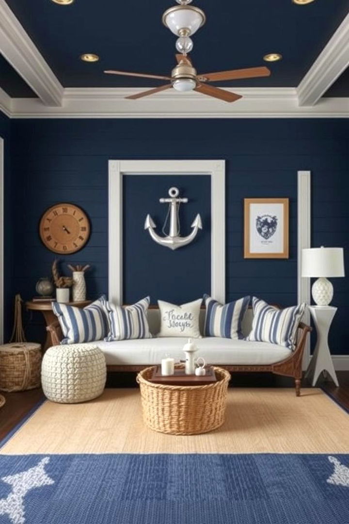 Nautical Inspired Decor - 22 Blue and White Bedroom Ideas