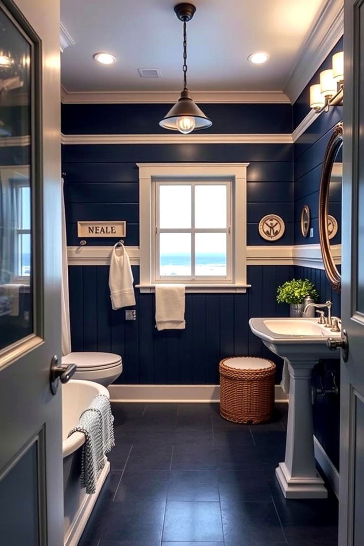 Nautical Inspired Retreat - 22 Blue and White Bathroom Ideas