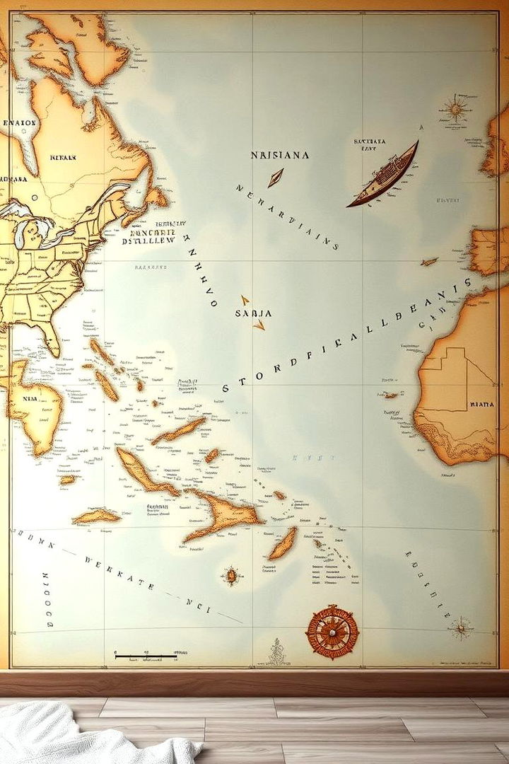 Nautical Map Illustration - 22 Pool Murals