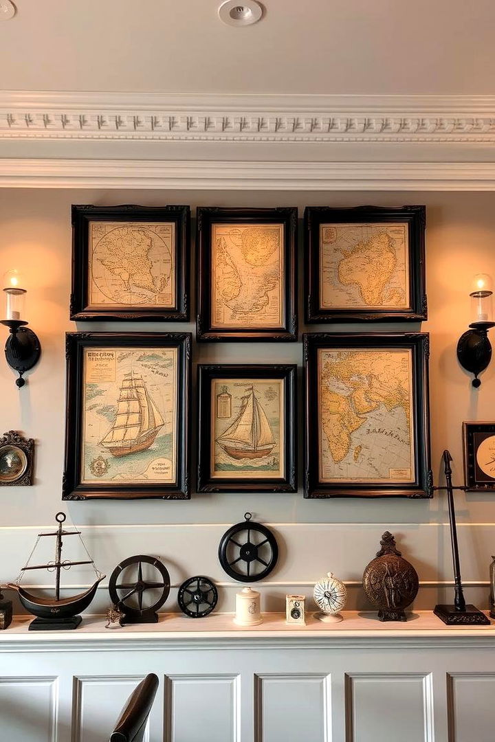 Nautical Maps Display - 22 Ocean-themed Bedroom Ideas