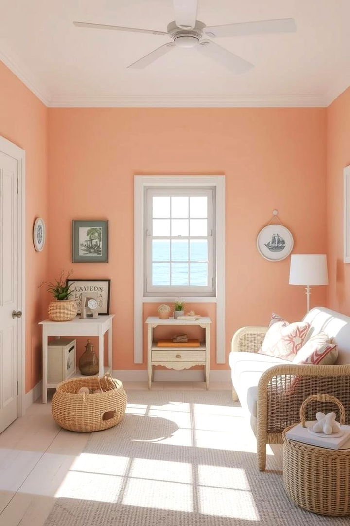 Nautical Peach Theme - 22 Peach Bedroom Ideas