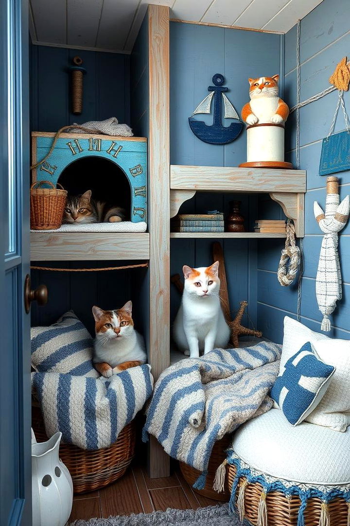 Nautical Themed Cat Quarters - 22 Cat Room Ideas
