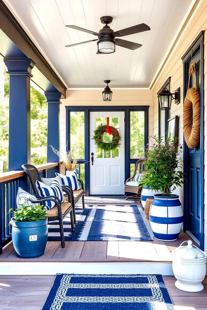 Nautical Themed Porch Design - 22 Covered Porch Ideas
