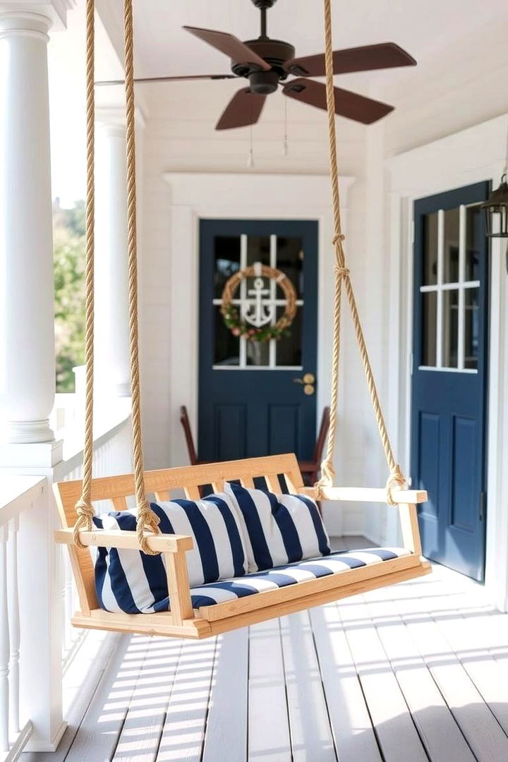 Nautical Themed Swing - 22 Front Porch Swing Ideas