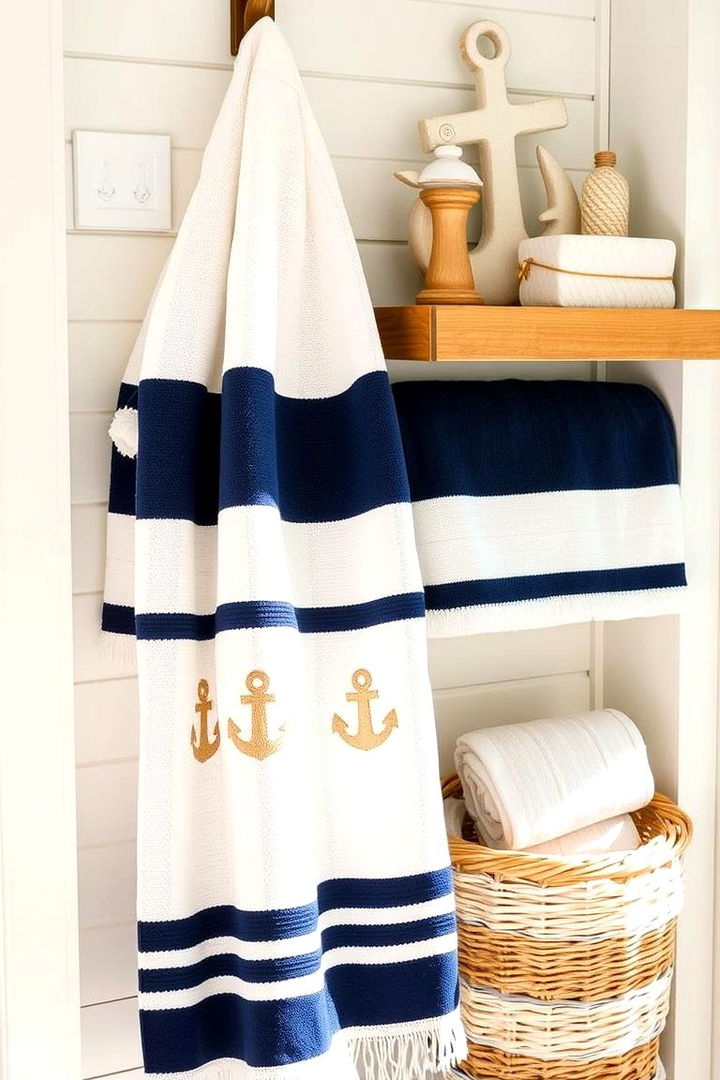Nautical Themed Towel Display - 22 Towel Display Ideas