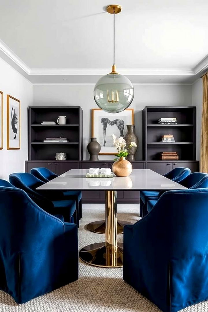 Navy Blue Upholstered Chairs - 22 Navy Blue Dining Room Ideas