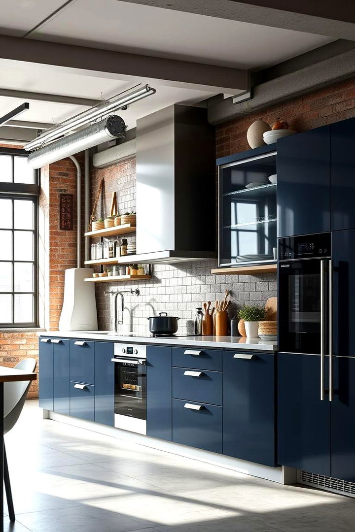 Navy Blue Urban Modernism - 22 Navy Blue Kitchen Cabinets Ideas