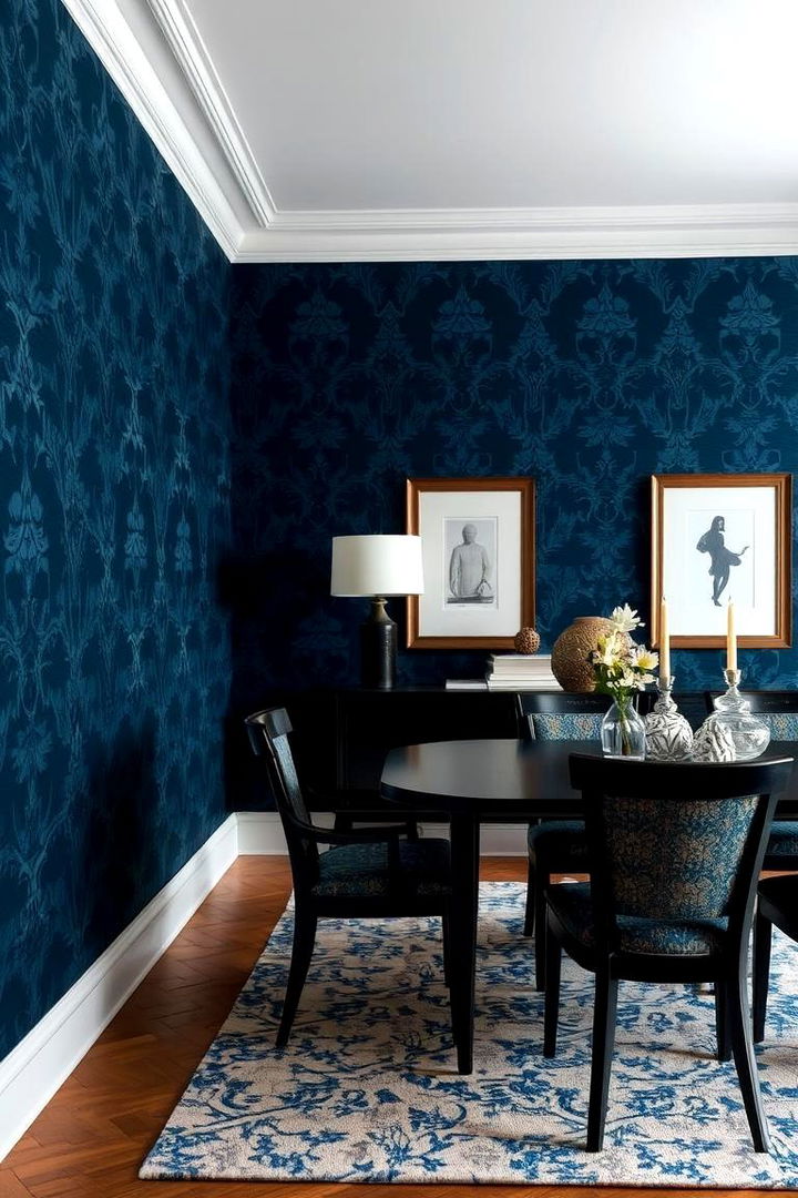 Navy Blue Wallpaper - 22 Navy Blue Dining Room Ideas
