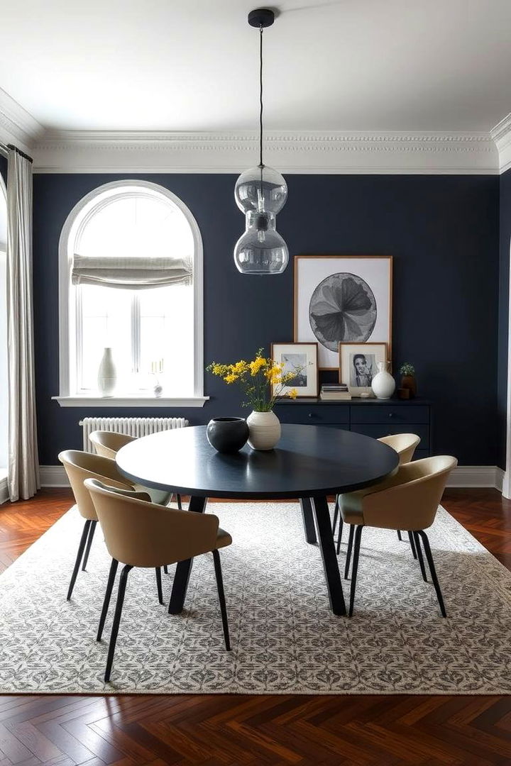 Navy Dining Table Statement - 22 Navy Blue Dining Room Ideas