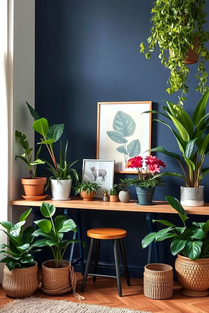 Navy and Botanical Elements - 22 Navy Living Room Ideas