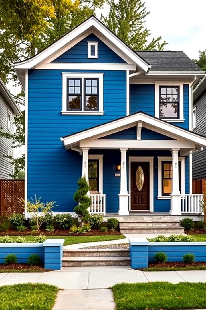 Neighborhood Trendsetter - 22 Blue House Siding With White Trim