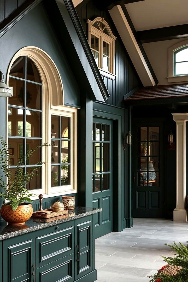Neo Traditional Warmth - 22 Dark Green Exterior Paint Color Schemes