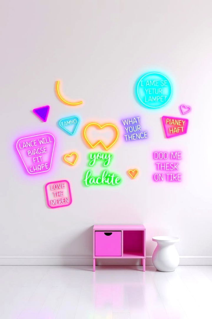 Neon DIY Wall Decals - 22 Neon Bedroom Ideas