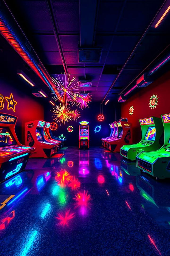 Neon Highlights - 22 Game Room Paint Ideas