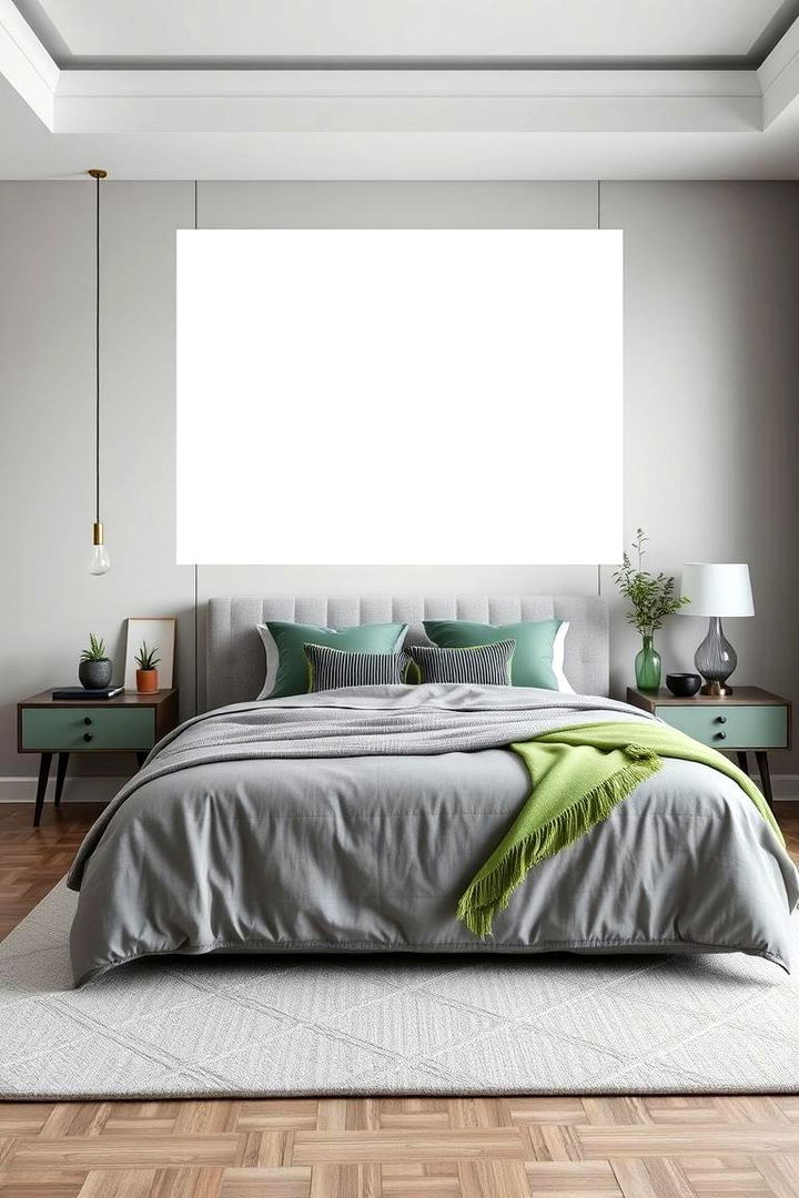 Neutral Backdrops - 22 Green and Grey Bedroom Ideas