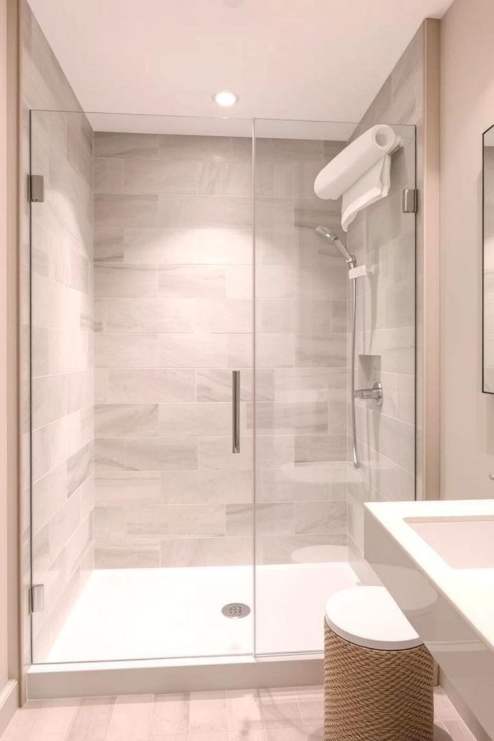 Neutral Color Palette - 22 Walk-in Shower Tile Ideas
