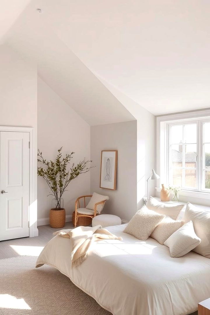 Neutral Color Palettes - 22 Low Sloped Ceiling Bedroom Ideas