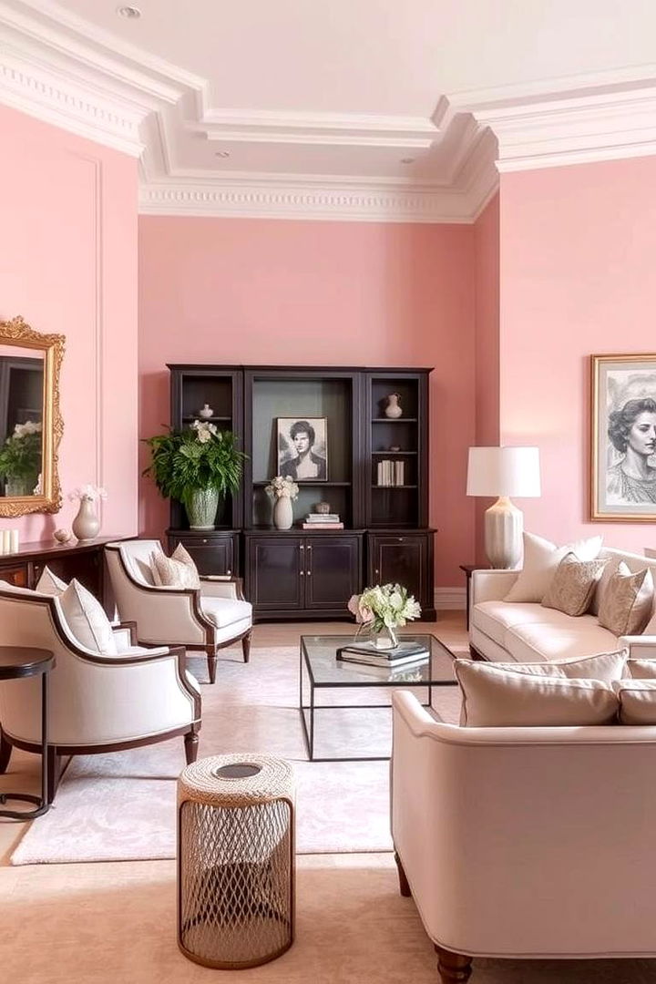 Neutral Pink Sophistication - 22 Pink Living Room Ideas