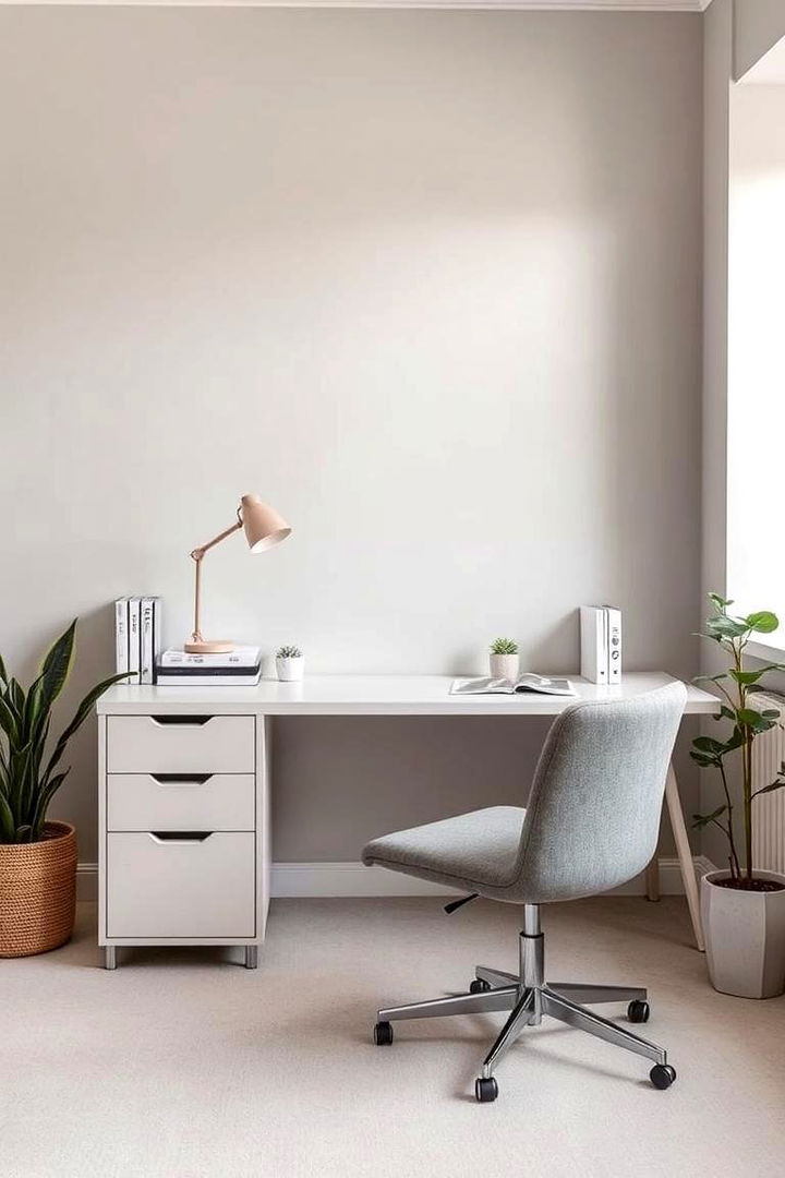 Neutral Themed Calm - 22 Home Office Decor Ideas
