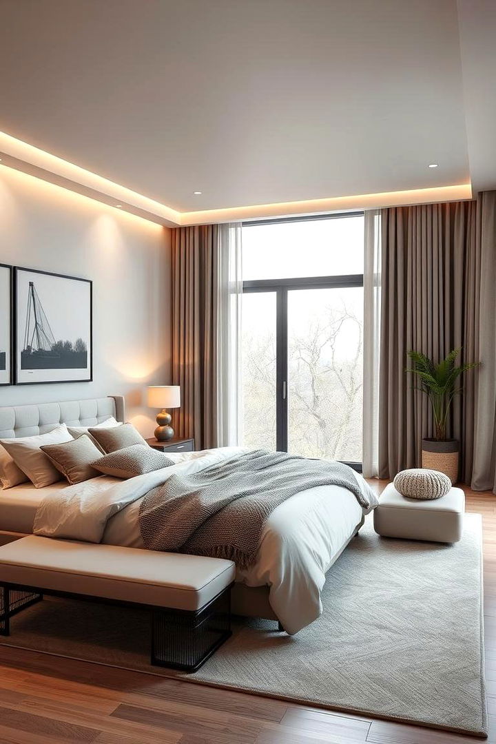 Neutral Tones and Contemporary Appeal - 22 Large Bedroom Design Ideas