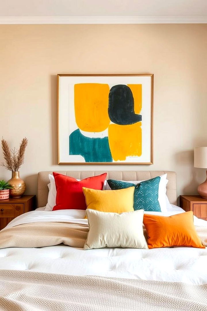 Neutral with Pops of Color - 22 Beige Bedroom Ideas