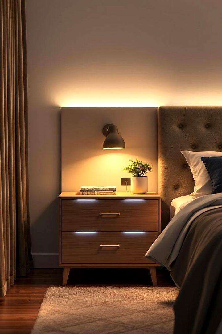 Nightstand with Integrated Lighting - 22 Nightstand Ideas