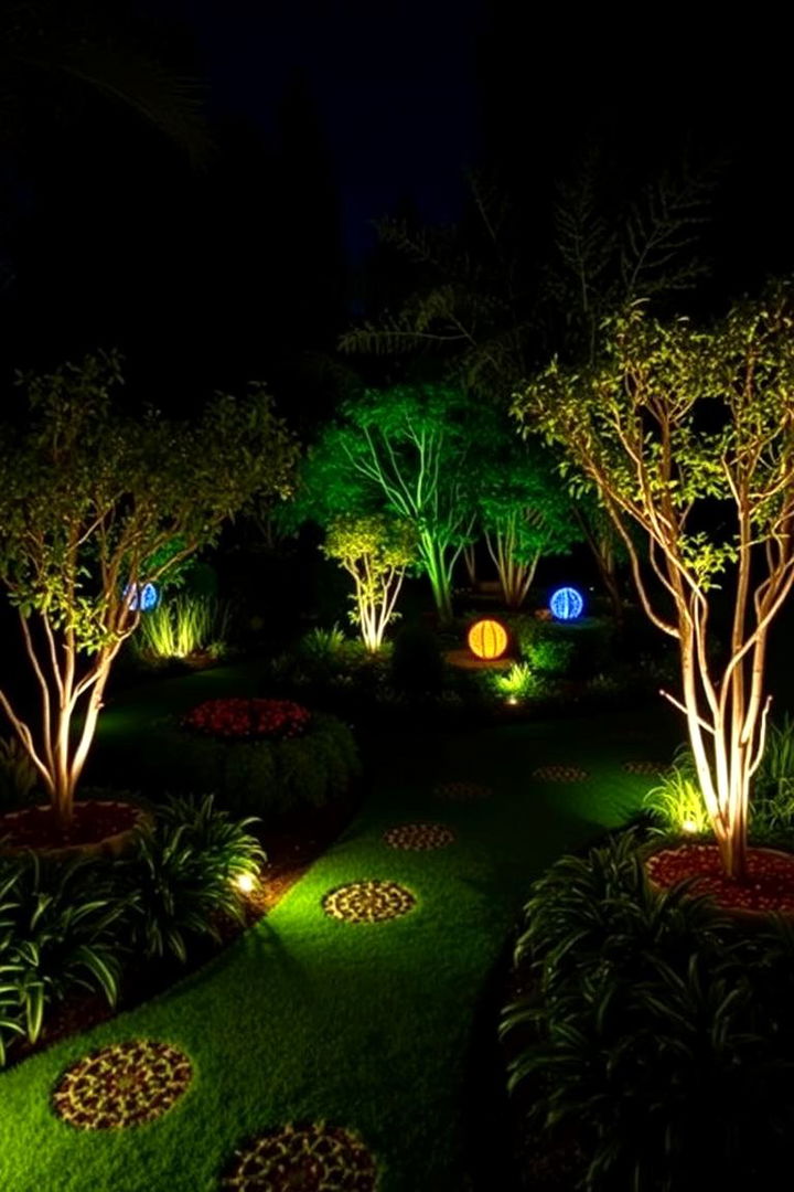 Nighttime Illuminated Garden - 22 Enclosed Garden Ideas