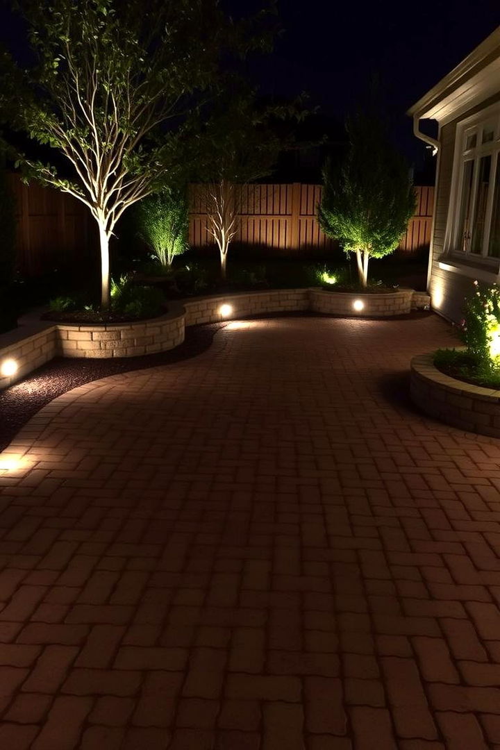 Nighttime Illumination Ambiance - 22 cobblestone patio ideas